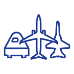 Icon of space, commercial, and defense products