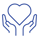 Icon of hands holding a heart