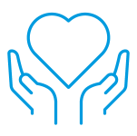 Icon of hands holding a heart